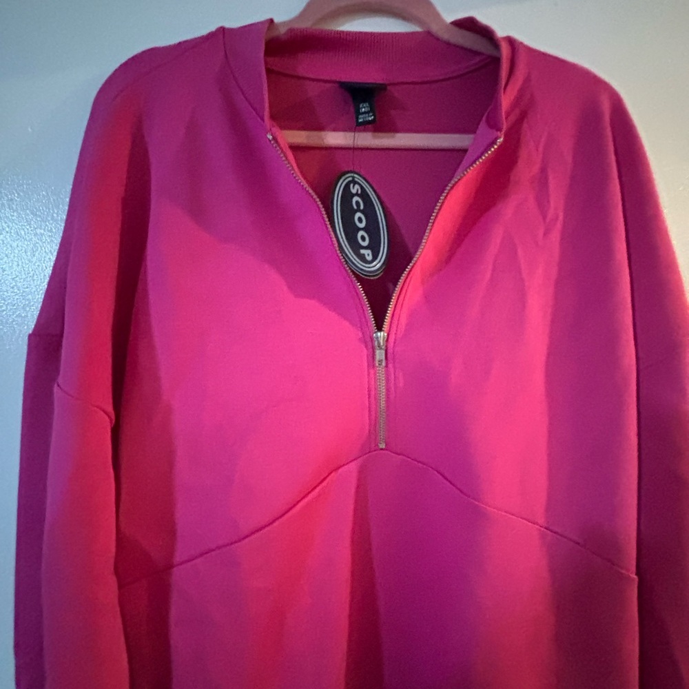 Scoop Pink Half-Zip Scubaknit Dress - Picture 3 of 4